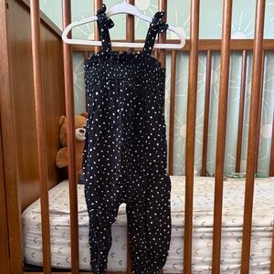 Old Navy Black and White Polka Dot Jumpsuit